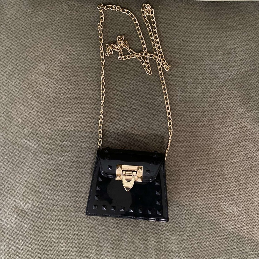 Black Studded Chain Shoulder Bag